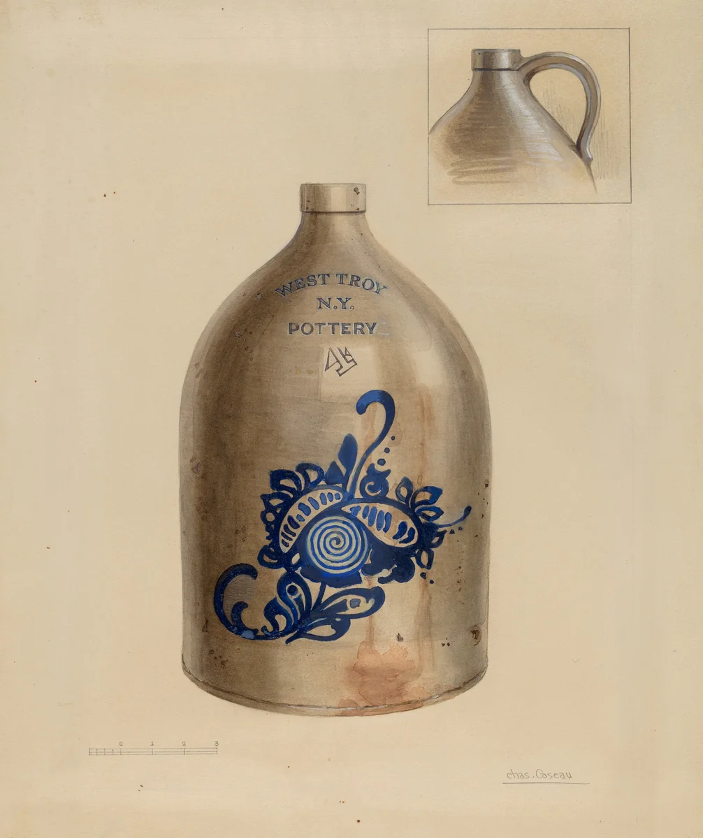 Jug by Charles Caseau, index of american design, 1935-1942