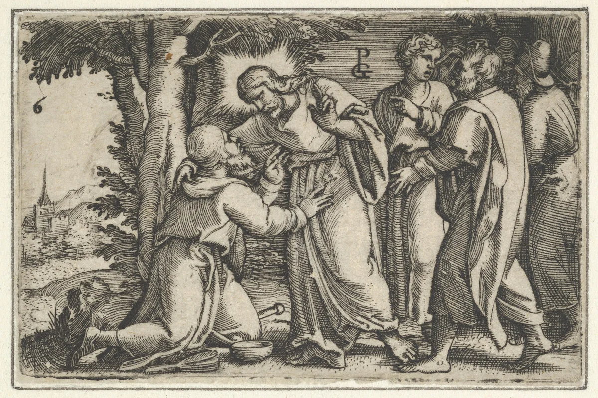 Christ Healing the Leper, from The Story of Christ by Georg Pencz, print, 1534-1535