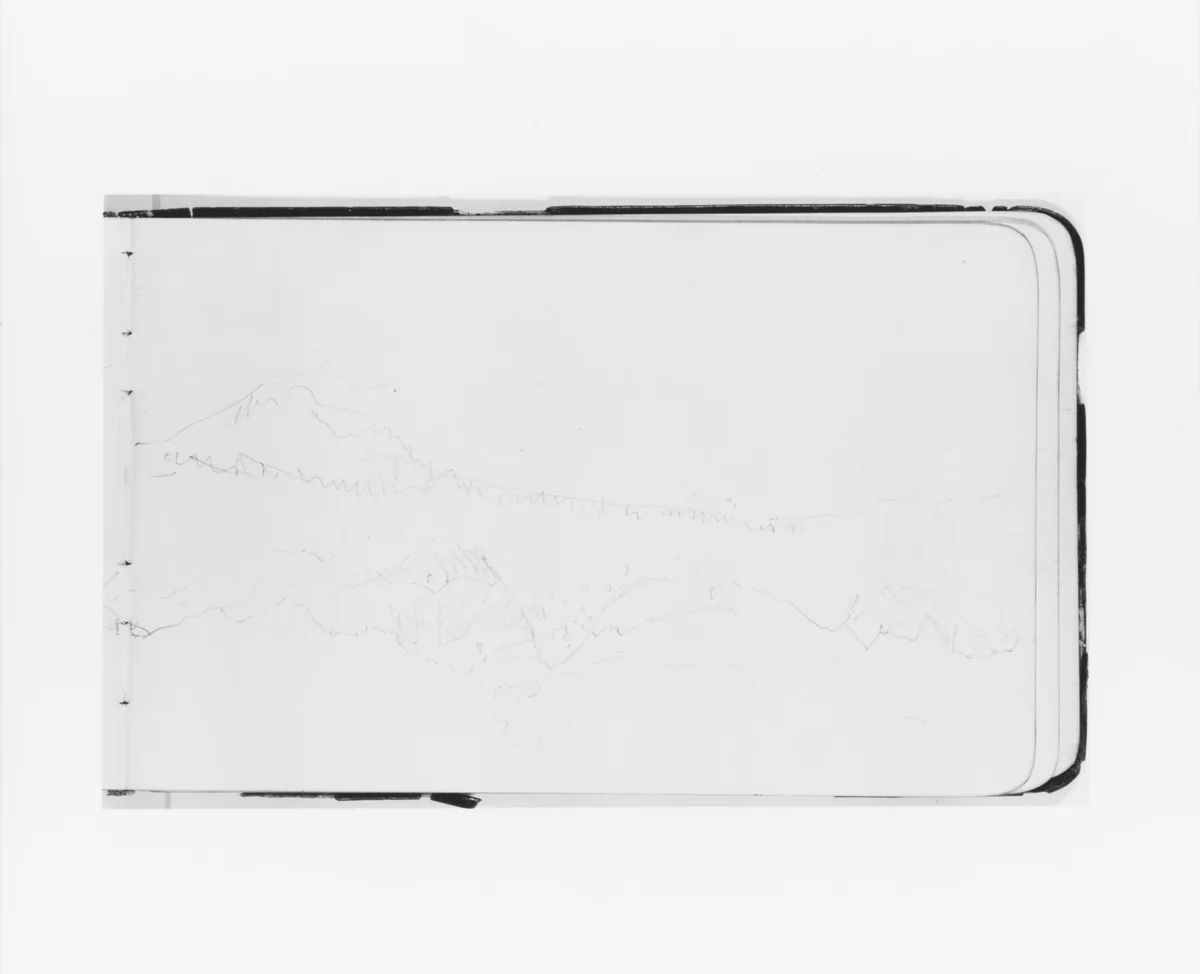 Mountain Landscape (from Sketchbook) by Albert Bierstadt, artwork, 1890