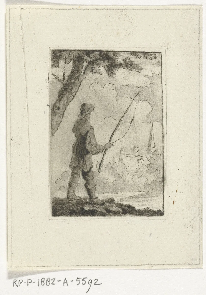 Hengelaar by Leendert Brasser, print, 1727-1793