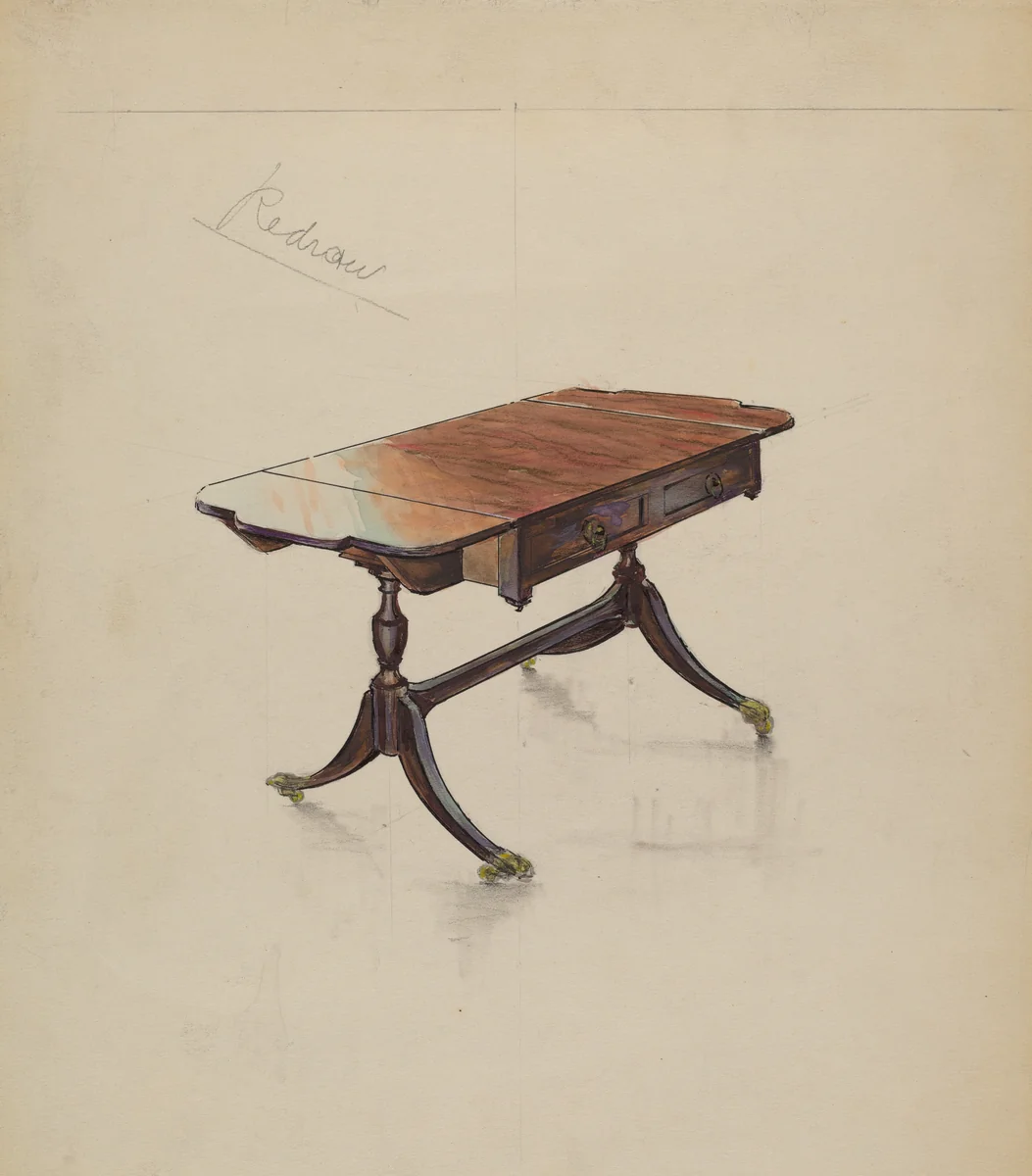 Sofa Table by M. Rosenshield-von-Paulin, index of american design, 1936