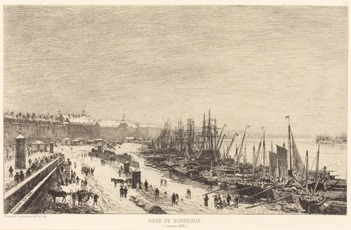 Rade de Bordeaux by Maxime Lalanne, print, 1868