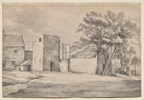 The Ruin of Huis 't Sant at Katwijk aan Zee by Roelant Roghman, drawing, 1641-1652