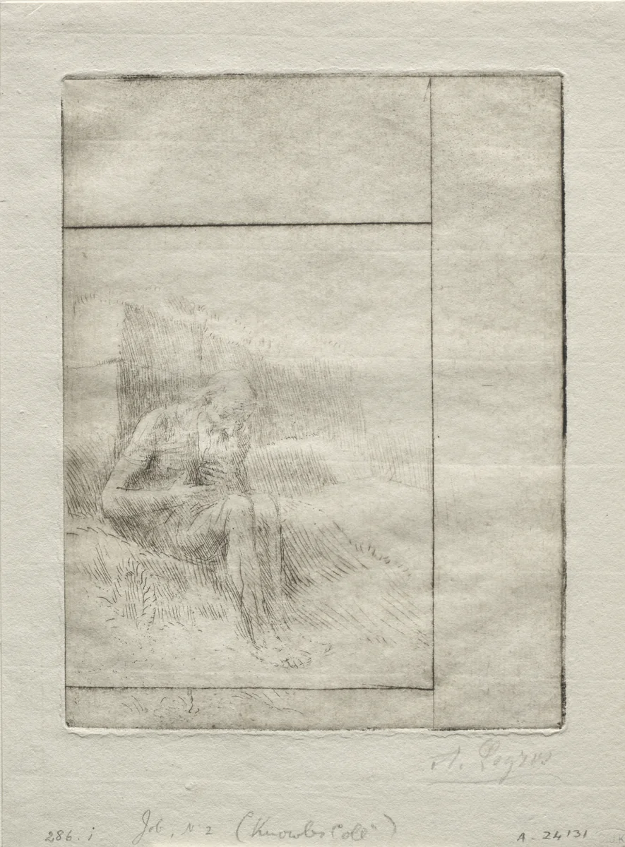 Job (2nd Plate) by Alphonse Legros, print, 1857-1911
