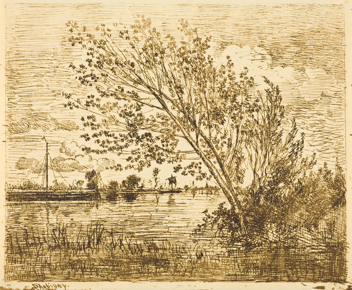 Stand of Alders (Le Bouquet d'aunes) by Charles-François Daubigny, print, 1862