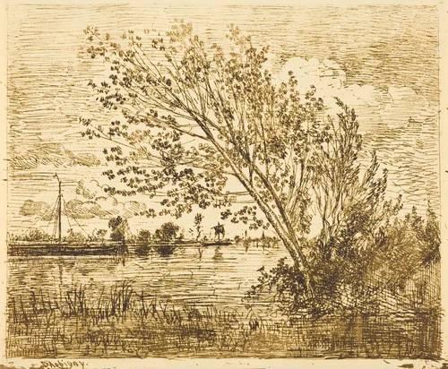Stand of Alders (Le Bouquet d'aunes) by Charles-François Daubigny, print, 1862