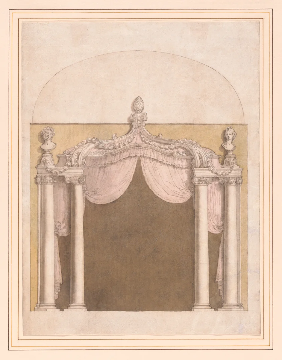 Design for an Alcove by Giuseppe Valeriani, drawing, 1735-1745