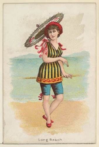 Long Beach, from the Beautiful Bathers series (N192) issued by Wm. S. Kimball & Co. by William S. Kimball & Company, print, 1889