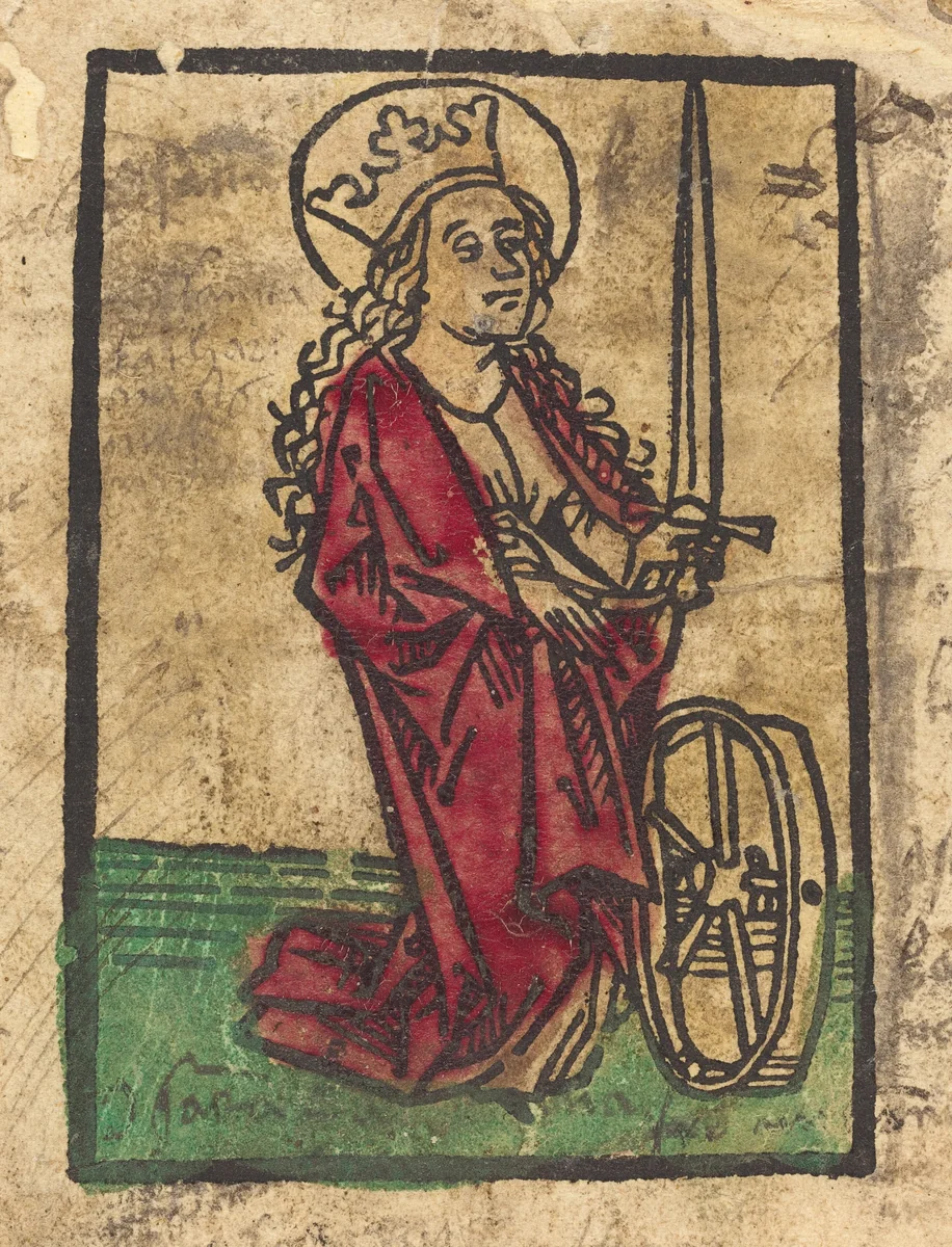 Saint Catherine of Alexandria by German 15th Century, print, 1475-1485