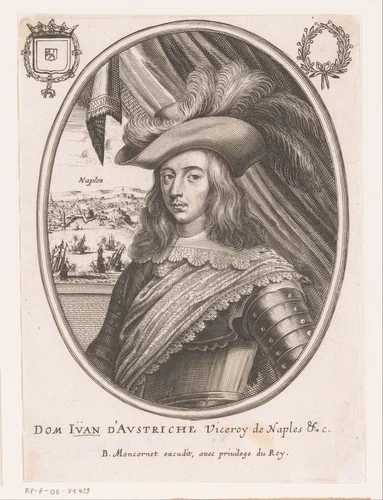 Portret van Juan van Oostenrijk by anonymous, print, 1610-1668