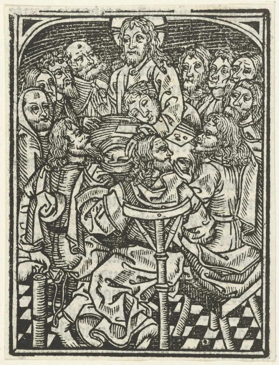 Het laatste avondmaal by Unknown, print, 1490-1500