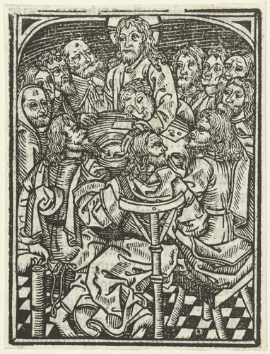 Het laatste avondmaal by Unknown, print, 1490-1500