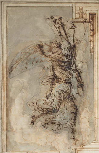 An Angel Carrying a Torch by Filippino Lippi, drawing, 1500-1504