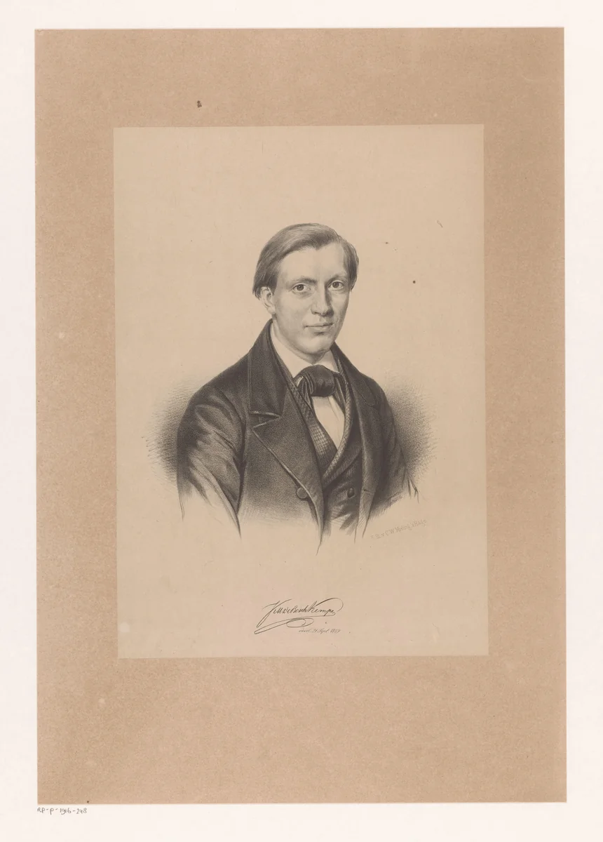 Portret van Joan Melchior de Bosch Kemper by C.W. Mieling, print, 1847-1865