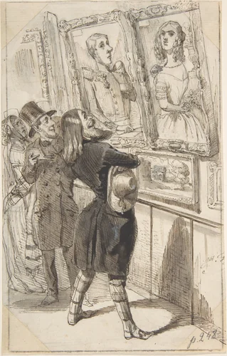 Illustration for Jérôme Paturot à la recherche d'une position sociale (Jérôme Patruot in Search of a Social Position), by Louis Reybaud, Paris, 1846 by J. J. Grandville, drawing, 1841-1851