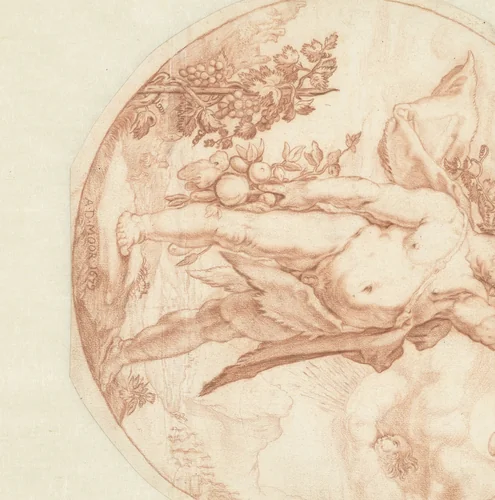 Staande Bacchus by Abraham de Moor, drawing, 1679