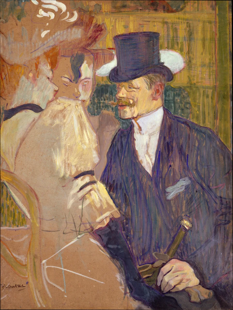 The Englishman (William Tom Warrener, 1861–1934) at the Moulin Rouge by Henri de Toulouse-Lautrec, painting, 1892