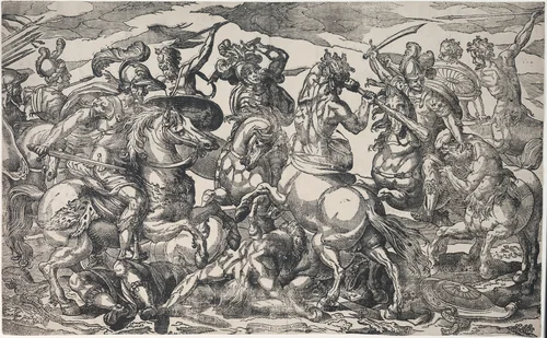 Battle of the Lapiths and Centaurs by Geronima Cagnaccia Parasole, print, 1595-1605