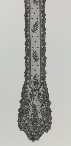 Das of mutsenslip van kloskant met twee vioolvormige medaillons by anonymous, textile, 1850-1860