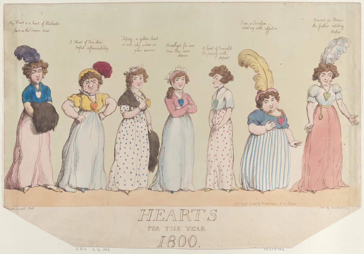 Hearts for the Year 1800 by Thomas Rowlandson, print, 1800
