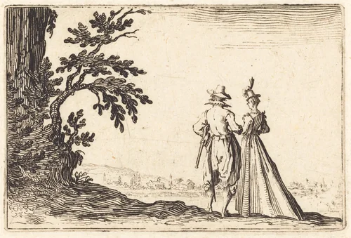 The Promenade by Jacques Callot, print, 1622