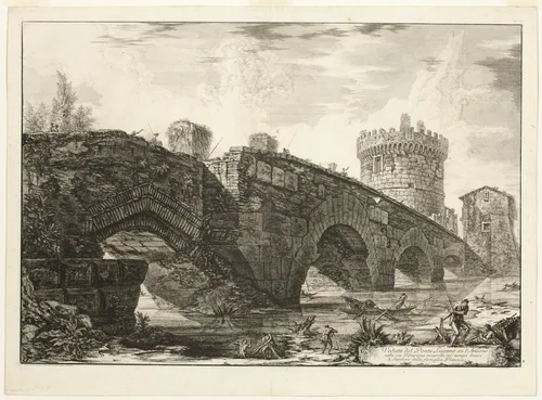 View of Ponte Lugano on the Anio, from Views of Rome by Giovanni Battista Piranesi, print, 1763
