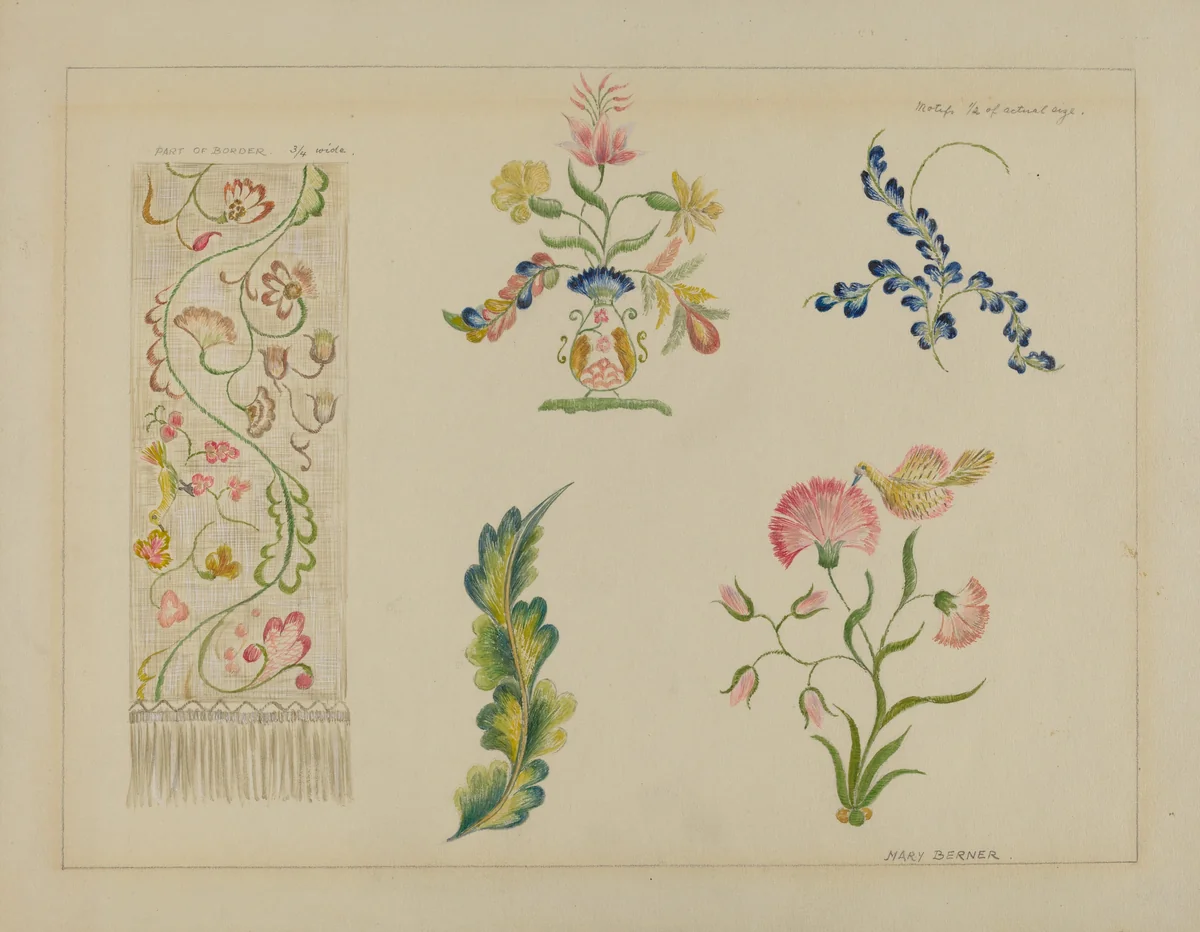 Bedspread (Details) by Mary Berner, index of american design, 1936