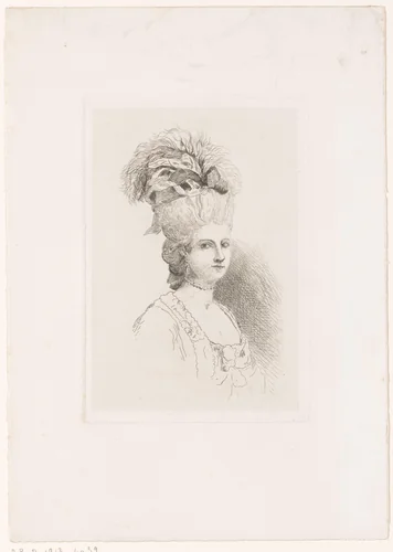 Portret van een onbekende vrouw by Maria van Hohenzollern-Sigmaringen, print, 1868-1912