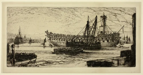 Breaking Up of The Agamenon by Francis Seymour-Haden, print, 1870