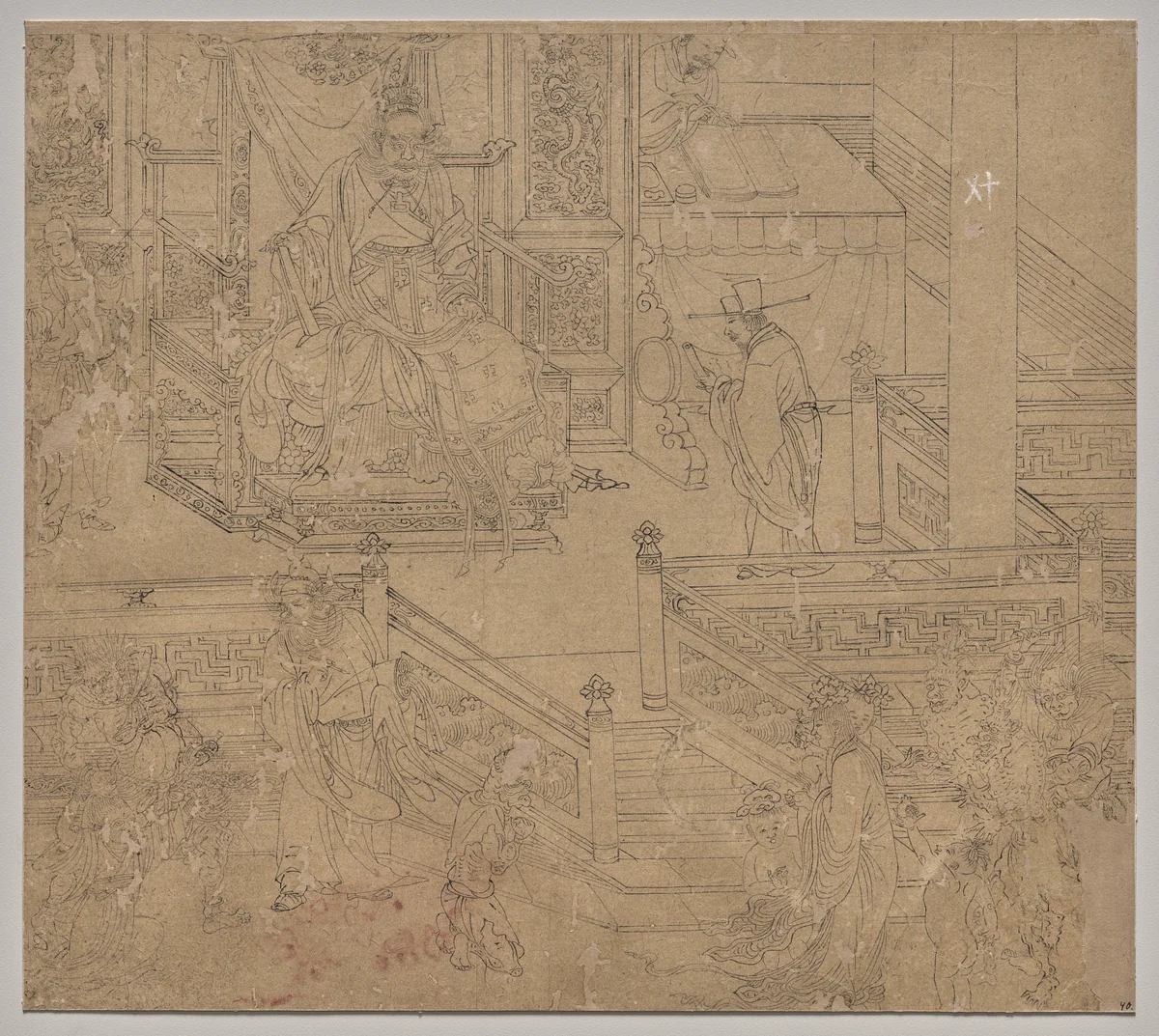 Album of Daoist and Buddhist Themes: Kings of Hells: Leaf 40 by Unknown, painting, 1200-1299