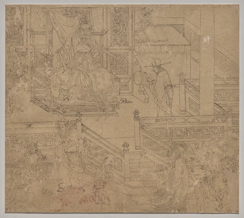 Album of Daoist and Buddhist Themes: Kings of Hells: Leaf 40 by Unknown, painting, 1200-1299