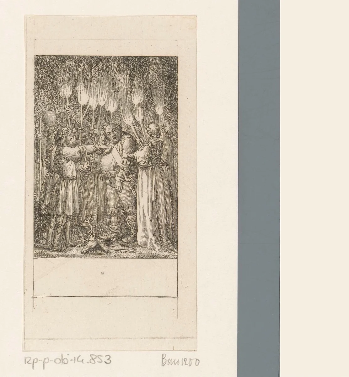 Falstaff wordt ontmaskerd by Daniel Nikolaus Chodowiecki, print, 1786