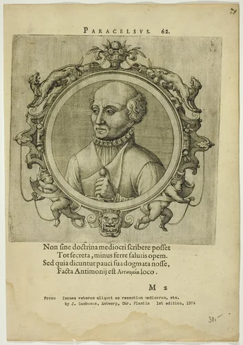 Portrait of Paracelsus by Unknown Artist, print, 1574