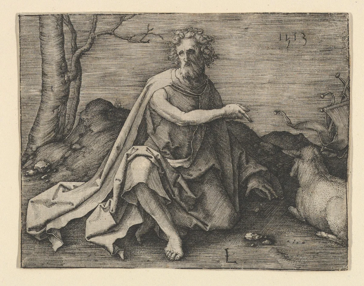 St. John the Baptist in the Desert by Lucas van Leyden, print, 1513