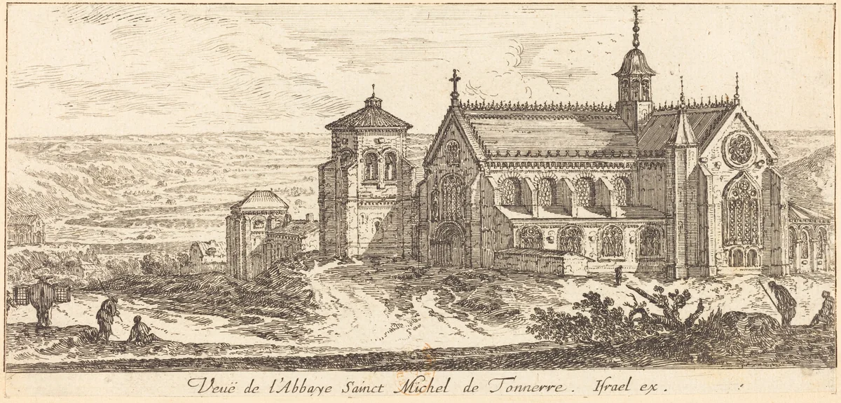Veue de l'Abbaye Sainct Michel de Tonnerre by Israël Silvestre, print, 1650