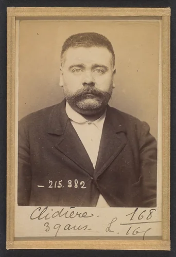 Clidière. François. 39 ans, né le 3/2/55 à Miales (Dordogne). Tailleur d'habits. Anarchiste. 9/3/94. by Alphonse Bertillon, photograph, 1894