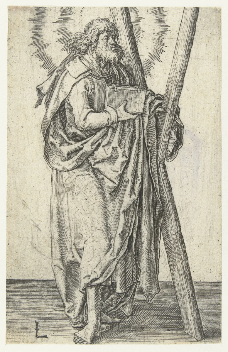 De apostel Andreas by Unknown, print, 1508-1512