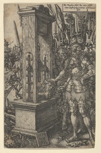 Titus Manlius Torquatus Ordering the Execution of His Son by Heinrich Aldegrever, print, 1553