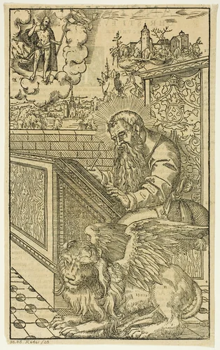 Saint Mark from Latin Bible, plate 28 from Woodcuts from Books of the XVI Century by Lucas Cranach the Younger, print, 1541-1544