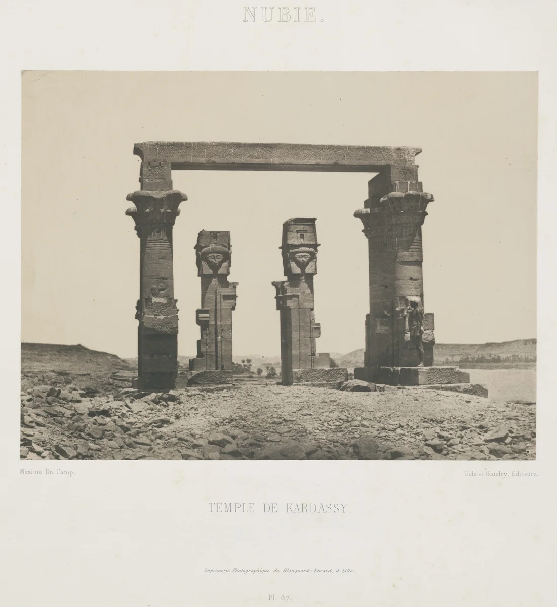 Temple of Wady Kardassy by Maxime Du Camp, photograph, 1849