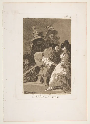 Plate 6 from "Los Caprichos": Nobody knows himself (Nadie se conoce) by Goya, print, 1799
