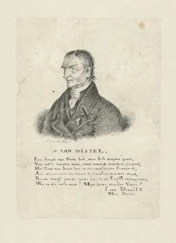 Portret van Johan van Dissel by Abram van der Horn, drawing, 1792-1867