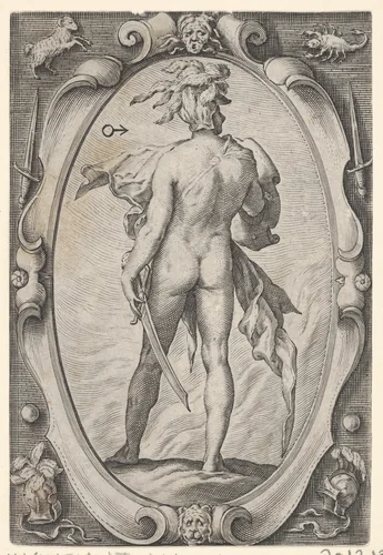 Mars, from "The Planets" by Jacob Matham, print, 1592-1602