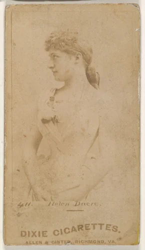 Card 411, Helen Dacre, from the Actors and Actresses series (N45, Type 1) for Virginia Brights Cigarettes by Allen & Ginter, photograph, 1885-1891