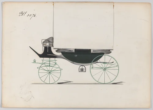 Design for Landau, No. 3076 by Brewster & Co., drawing, 1874