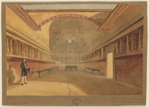 The Tepidarium at Pompeii by Robert Wetten, drawing, 1829-1830