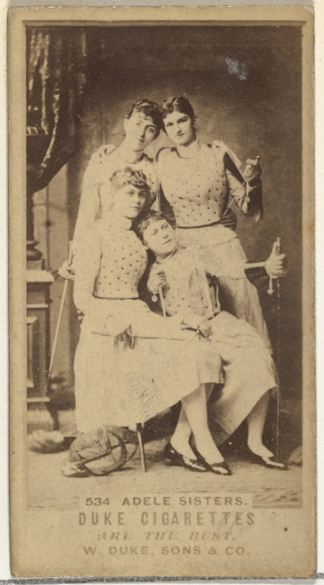 Card Number 534, Adele Sisters, from the Actors and Actresses series (N145-7) issued by Duke Sons & Co. to promote Duke Cigarettes by W. Duke, Sons & Co., photograph, 1880-1889