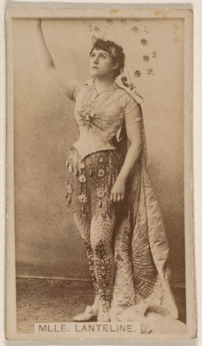 Mlle. Lanteline, from the Actresses series (N245) issued by Kinney Brothers to promote Sweet Caporal Cigarettes by Kinney Brothers Tobacco Company, photograph, 1890