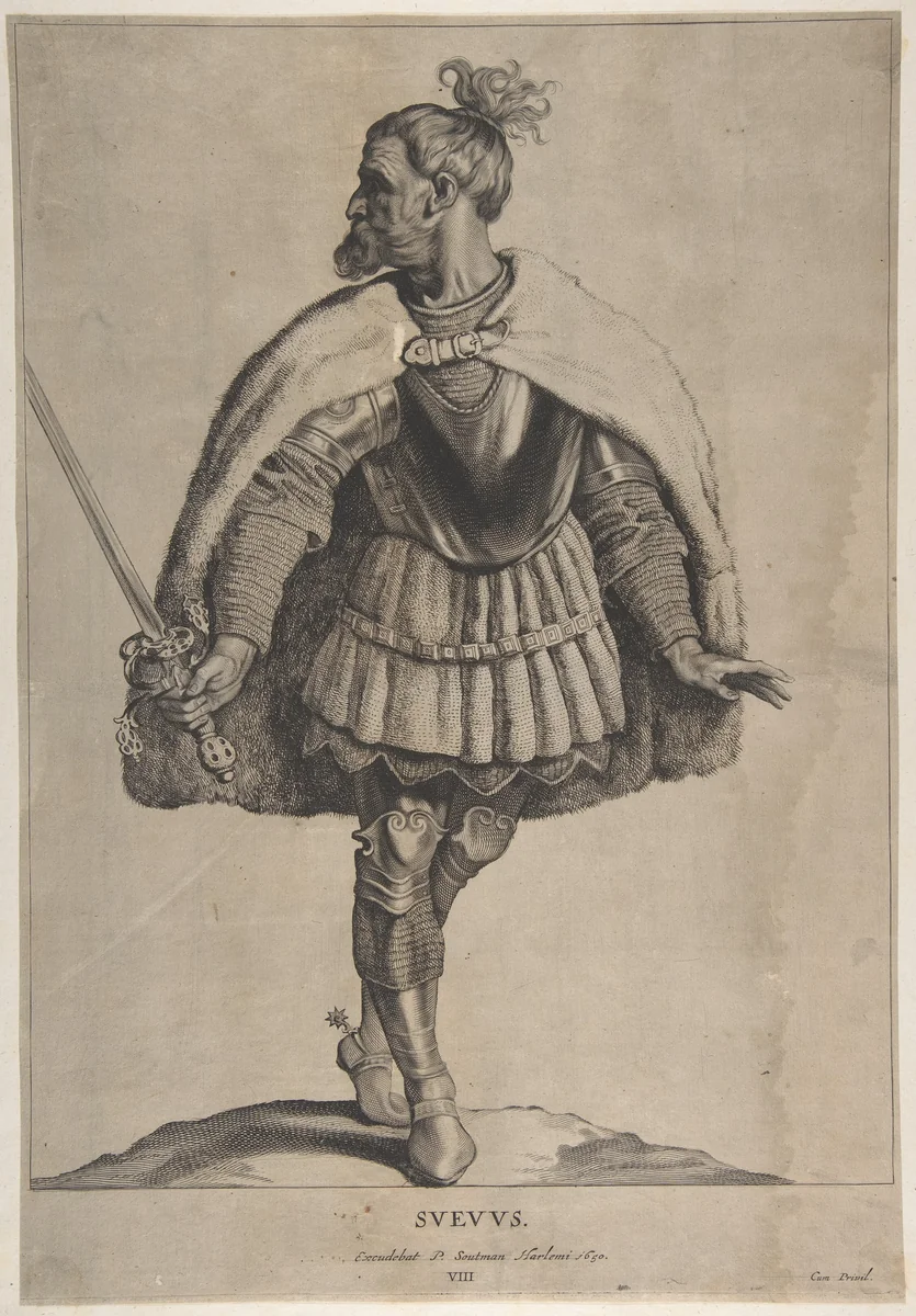 Svevus, from the series Peplus, sive Gothorum, Heruolorum... by Pieter Soutman, print, 1650