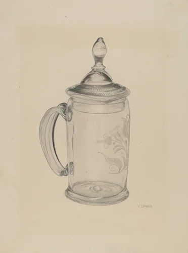Covered Mug by V.L. Vance, index of american design, 1935-1942